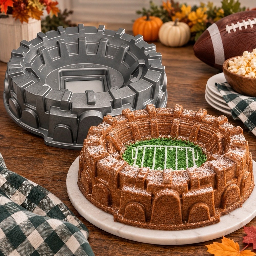 Nordic Ware Sports Arena Stadium Bundt Cake Pan Excellent Condition9 Cups 2.1L